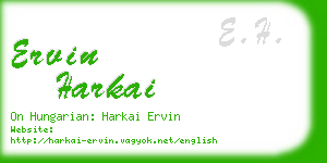 ervin harkai business card